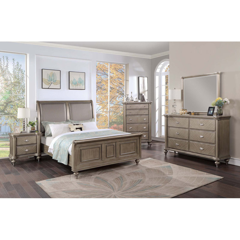 chinese dress ladies Amazon.com: 6pc Traditinal Gray Finish Luxury Upholstered King Size Panel  Bed Set Arched Headboard Master Bedroom Furniture : Home & Kitchen main image 0