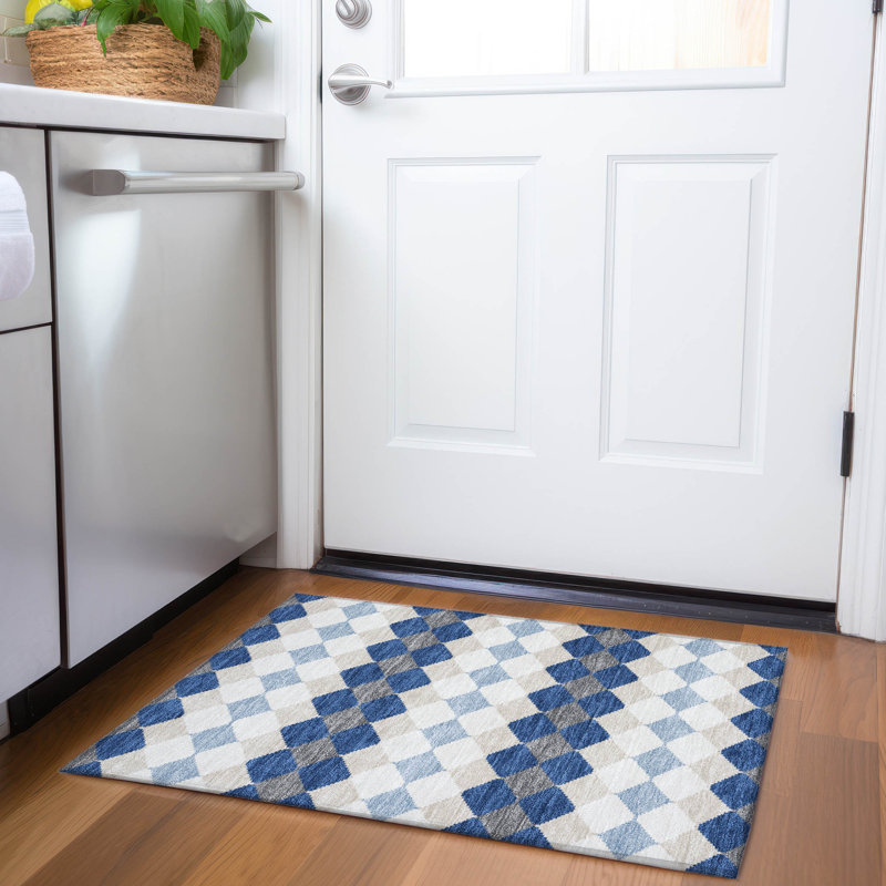 Premium Machine Washable Bunderberg AMF1007 Geometric Rug, Rectangle 1'8" x 2'6"