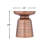 Hammered Copper Side Table, 16” Round Antique Copper  and Brass -Pedestal Accent Table, Nightstand & Drink Table with Tray Top, Modern Metal End Table for Living Room & Bedroom-1377791460