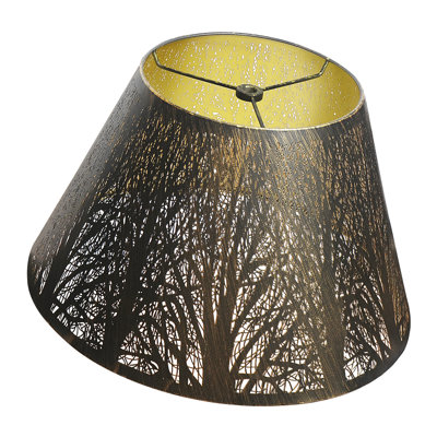 Abat-jour en métal, abat-jour rétro en bronze doré, petit abat-jour 7 po en haut x 13 po en bas x 7,8 po de haut en forme d'araignée, abat-jour tonneau avec motif d'abat-jour pour lampe de table.