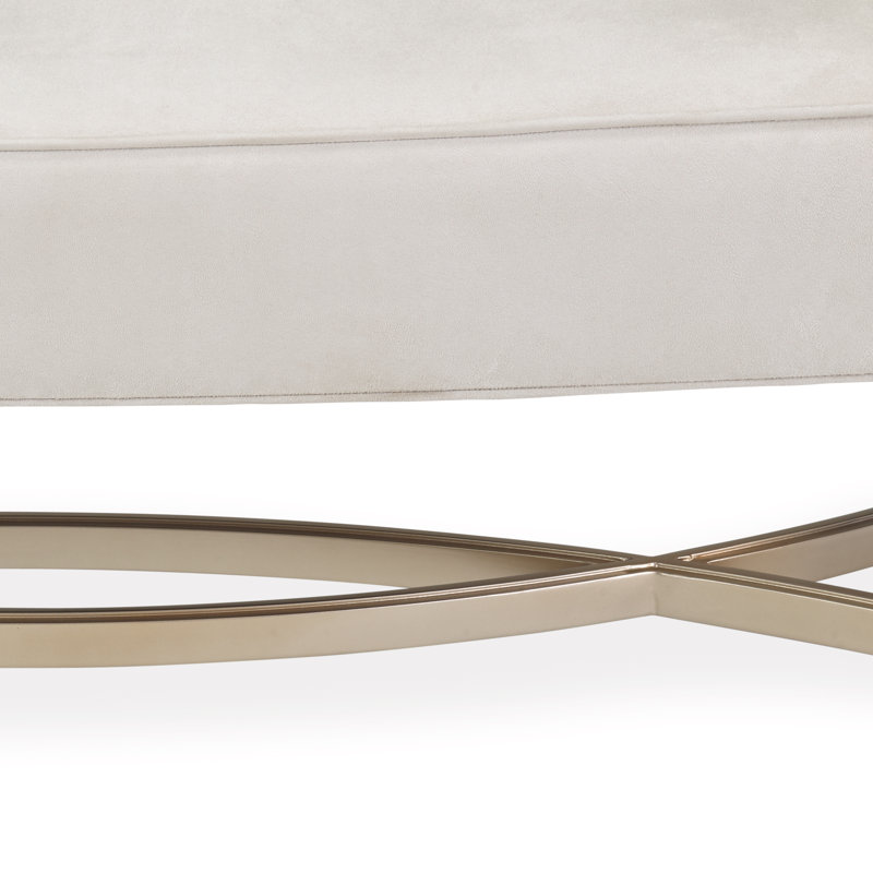 Malibu Crest Upholstered Bench, White/Chardonnay