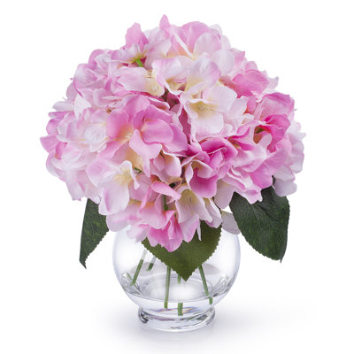 Silk Hydrangea Arrangement in Vase