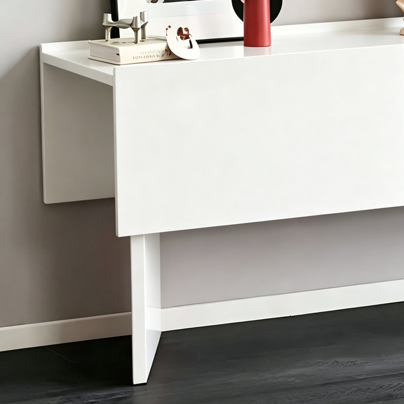 Console italienne de minimalisme moderne italien, H 30,7 po x l 78,7 po x P 15,7 po, Blanc, Blanc, Blanc