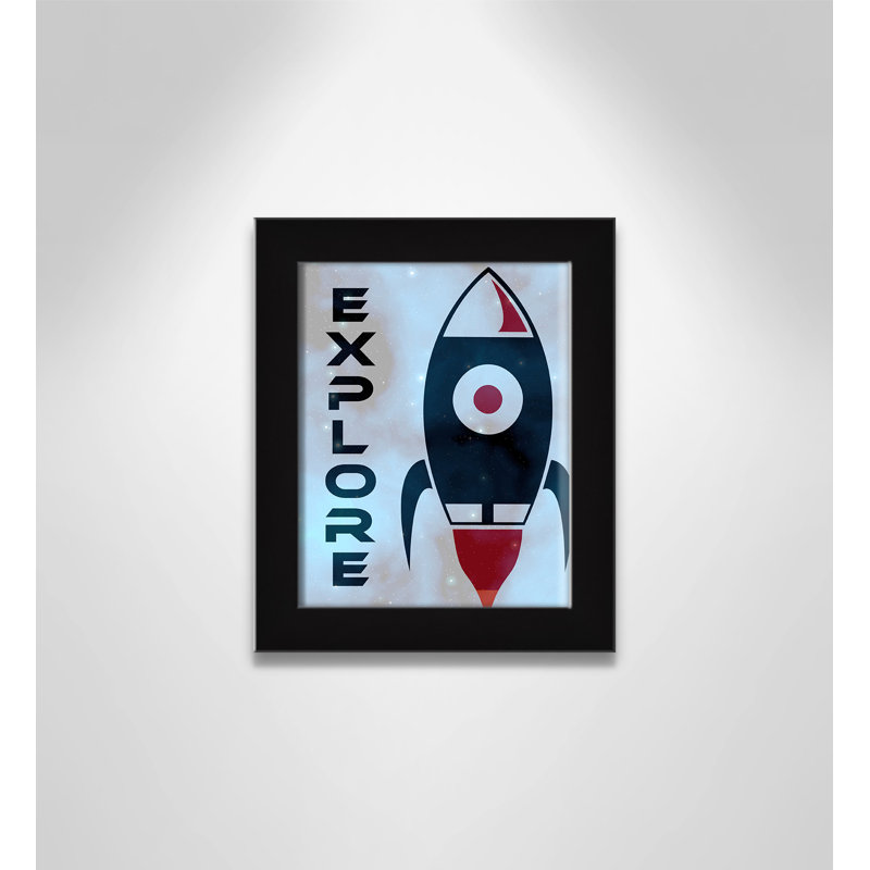 Explorer l’espace, H 12 po x l 10 po x P 0,63 po, Cadre noir