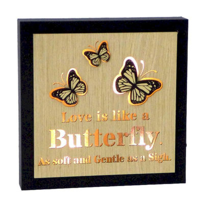 «Love Butterflies And Saying Led», plaque