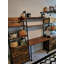 Décoration de bureau de style industriel, bureau d'ordinateur avec tablettes de rangement à 2 niveaux, bureau d'ordinateur pour bibliothèque, poste de travail d'écriture avec huche pour bureau à domicile-488164382-488164381