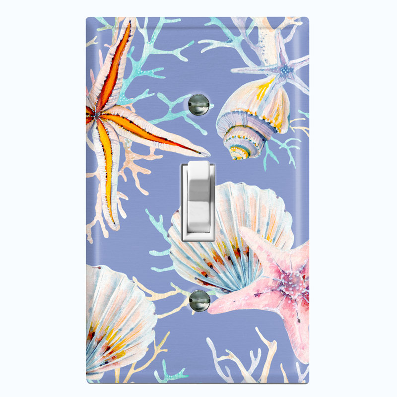 Plaque murale d'interrupteur à bascule 1-étoile Coral Reef Clam, Bleu