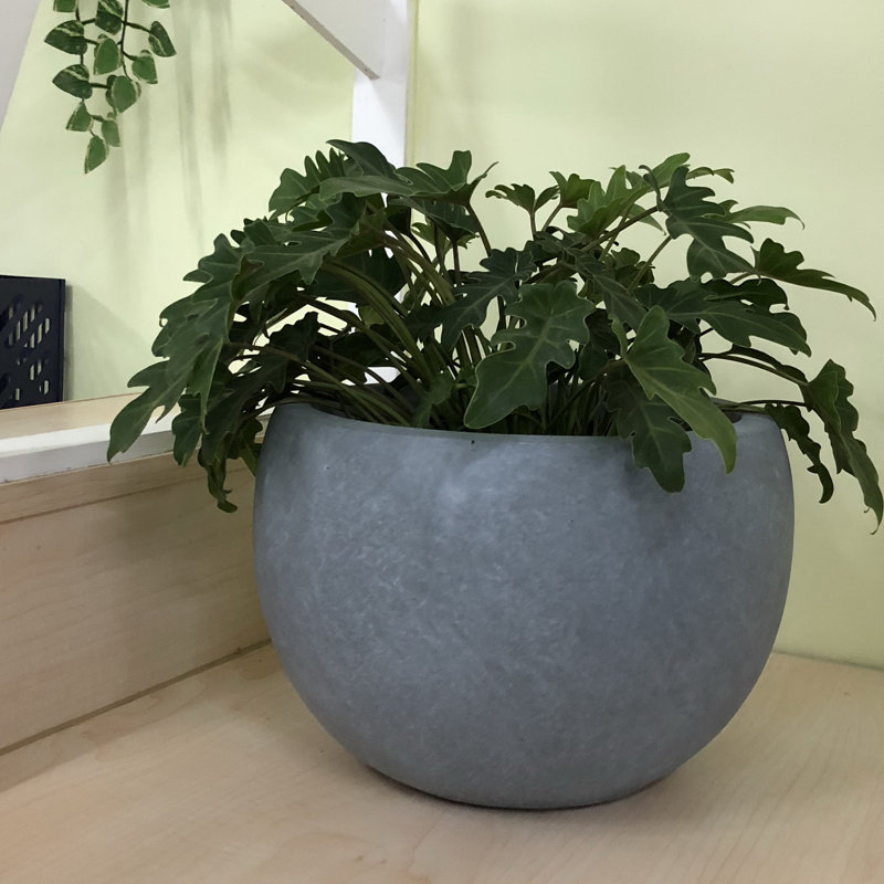 Gagnon Handmade Pot Planter, 8" H x 12" W x 12" D, Granite