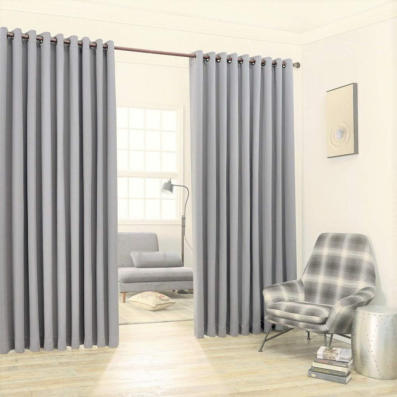 Paire de 2 rideaux séparateurs Nicole, Gris clair, L 108 po x L 99 po