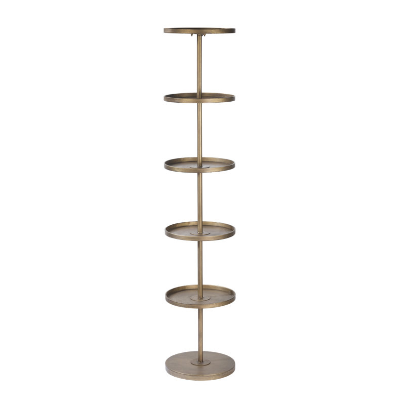 Round Metal 5-Tier Narrow Shelf Display