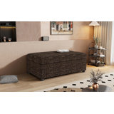 Twin Size Folding Ottoman Sleeper Bed With Mattress Convertible Guest Bed Espresso