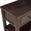 Console rétro avec deux tablettes ouvertes, structure en bois de pin massif et pieds pour le salon (espresso)-1796593079