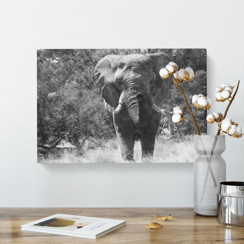 The Majestic Elephant Painting - Wrapped Canvas, 35cm H x 50cm W x 3cm D