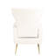 Fauteuil à oreilles en velours avec pieds dorés, espace de détente rembourré, pour chambre à coucher, blanc - salon simple et chambre à coucher