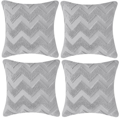 Faux Fur Chevron 18'' Throw Pillow Cover