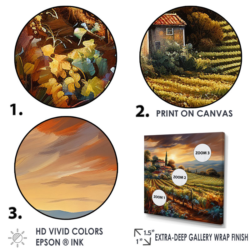 «Vineyard Charm», art liquide vif I, Cadre flottant blanc, H 36 po x l 36 po x P 1,5 po