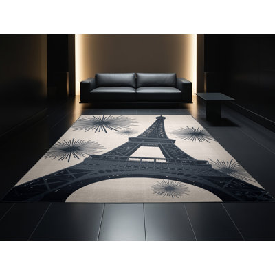 Tapis beige moelleux doux et moelleux de la Tour Eiffel Paris Tour Eiffel