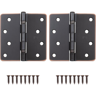 Charnières de porte de 4 po, coin de rayon de 1/4 po