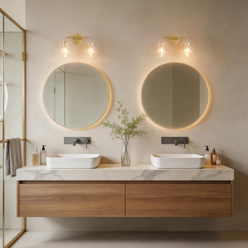 Éclairage pour meuble-lavabo à 2 lumières à intensité variable Mariellen