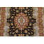 Tapis Tabriz de qualité supérieure 102 x 147 cm (3’4” x 4’10”) en laine et soie noires, noué à la main.
