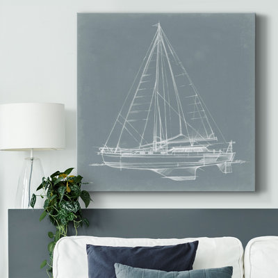Yacht Sketches II On Canvas Painting