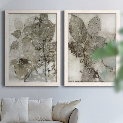 " Birch Leaves I " 2 - Pieces Painting Print