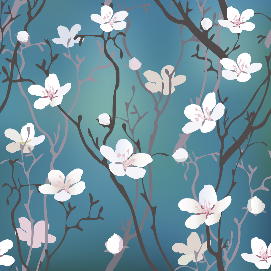 Leinwandbild Cherry Blossom Background von Broken_Doll