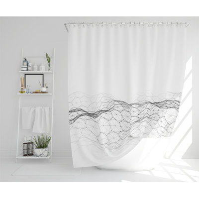 Futuristic Digital Landscape Designer Shower Curtain