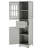 Freestanding Grey Bathroom Cupboard - Board With Adjustable Shelf, Drawer, And Doors Tall Doors, Shelf-599623717