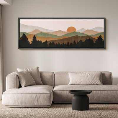 Sun Mountain Landscape Abstract Mountain Contours Sunset Landscape