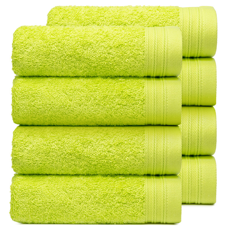 Ensemble de serviettes essuie-mains 100% coton 4 pièces Kendra, Vert pomme, 8