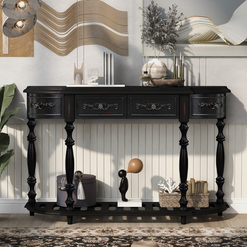 Moriann Console Table, Black, Black