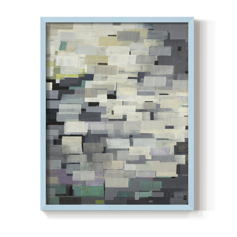 Reproduction encadrée de pièces de puzzle V2 - bois massif, Bleu, H 10 po x l 8 po