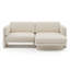 Canapé gauche en cuir Annalise 80 po, crème-53461025