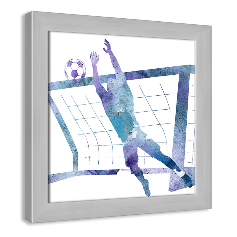 Fille de football 2, H 14 po x l 14 po x P 0,63 po, Encadré plat argent