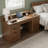 59" Farmhouse Office Desk With  Charging Station & Storage Cabinet, Barn Door Design Home Study Desk With File Drawer, Monitor Stand And Keyboard Tray For Office, Study, Living Room-251615309