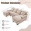 Canapé modulaire en U en chenille confortable 4 places avec méridienne double et mousse à mémoire de forme pour une vie moderne-214059951