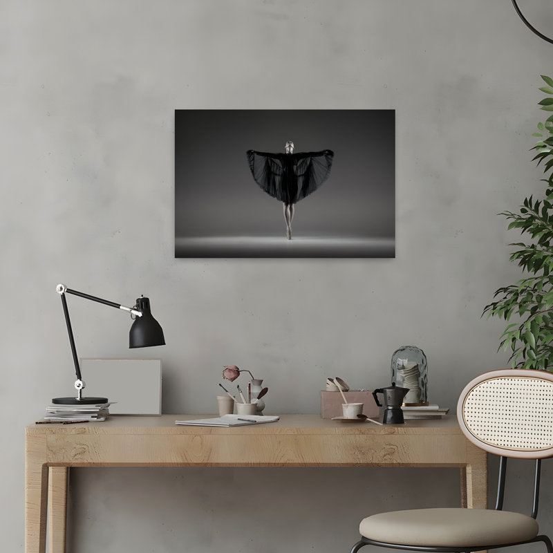 " Elegant Ballerina Pose Classic Dramatic Elegant Wall Art Print " by Georg Scharf, H 16 po x l 24 po