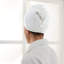 Waffle Twist Hair Towel White