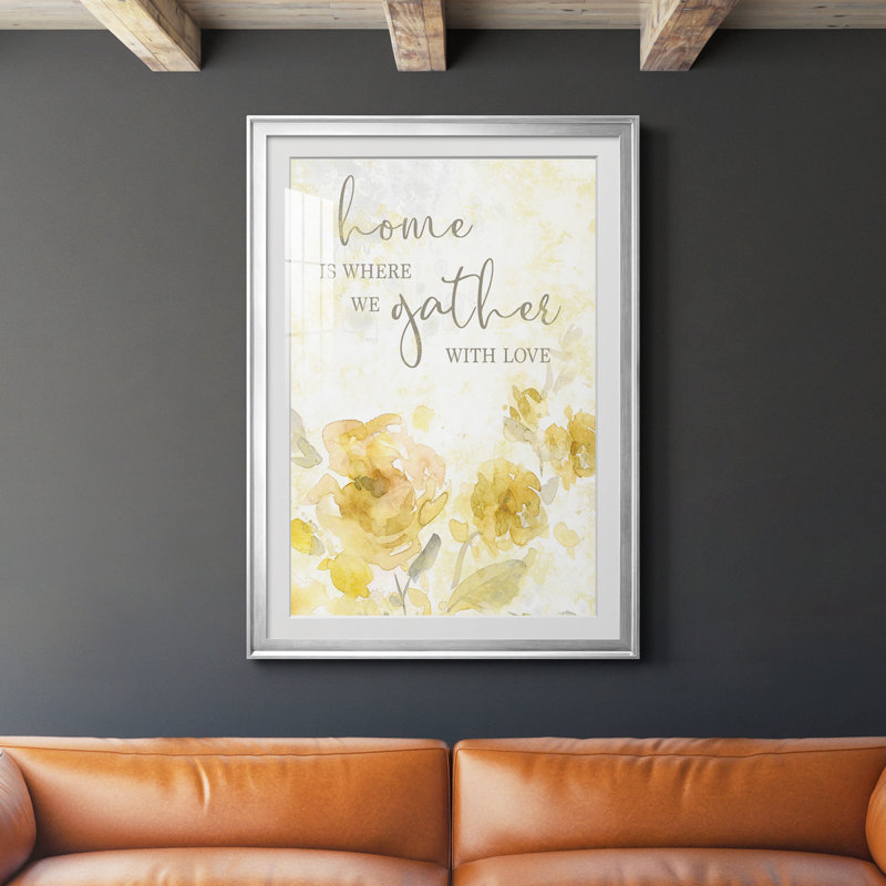 Gather With Love - Matted and Framed Under Acrylic Glass, Large Living Room Wall Art, 26.5" H x 36.5" W x 1.5" D