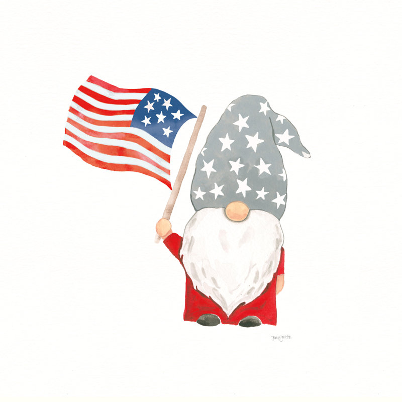Gnomes patriotiques II, H 12 po x l 12 po x P 1,25 po