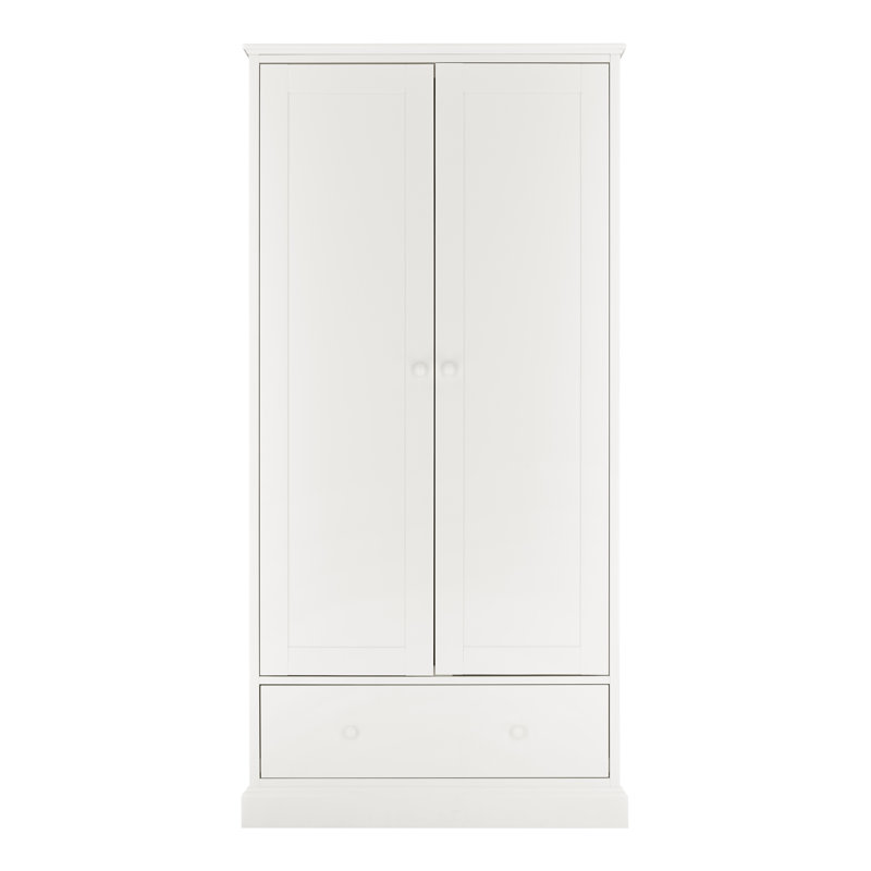 Carolina 2 Door Solid + Manufactured Wood Wardrobe, White