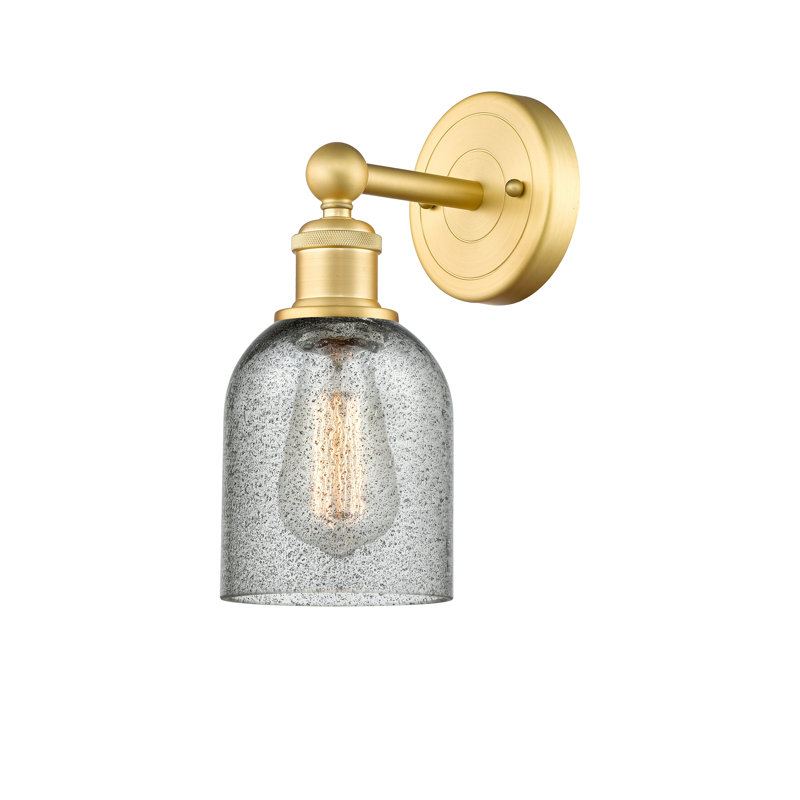 Carmi Armed Sconce, Charcoal, Satin Gold