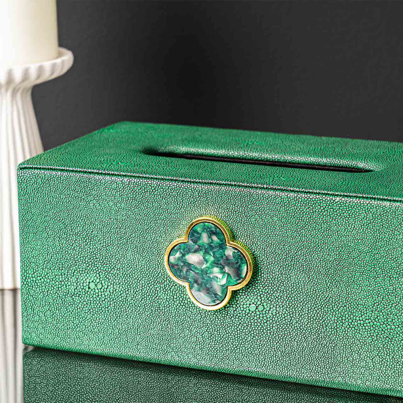 Aaleyah Elegant Tissue Box for Living Room Decor, Faux Leather Decoration Box for Tabletop