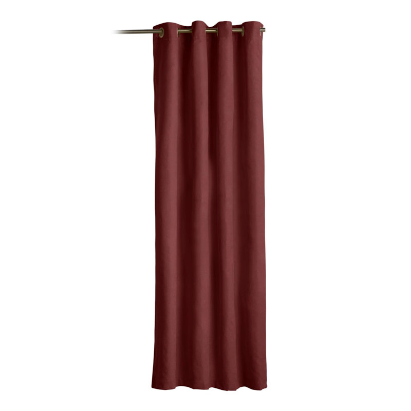Nalaiyah Velvet Chenille Thermal Eyelet Ring Top Door Curtain, Red