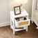 Cattaleya 15.2" Wide Modern 1-Drawer Nightstand With Boho-Inspired Plastic Rattan Drawer 