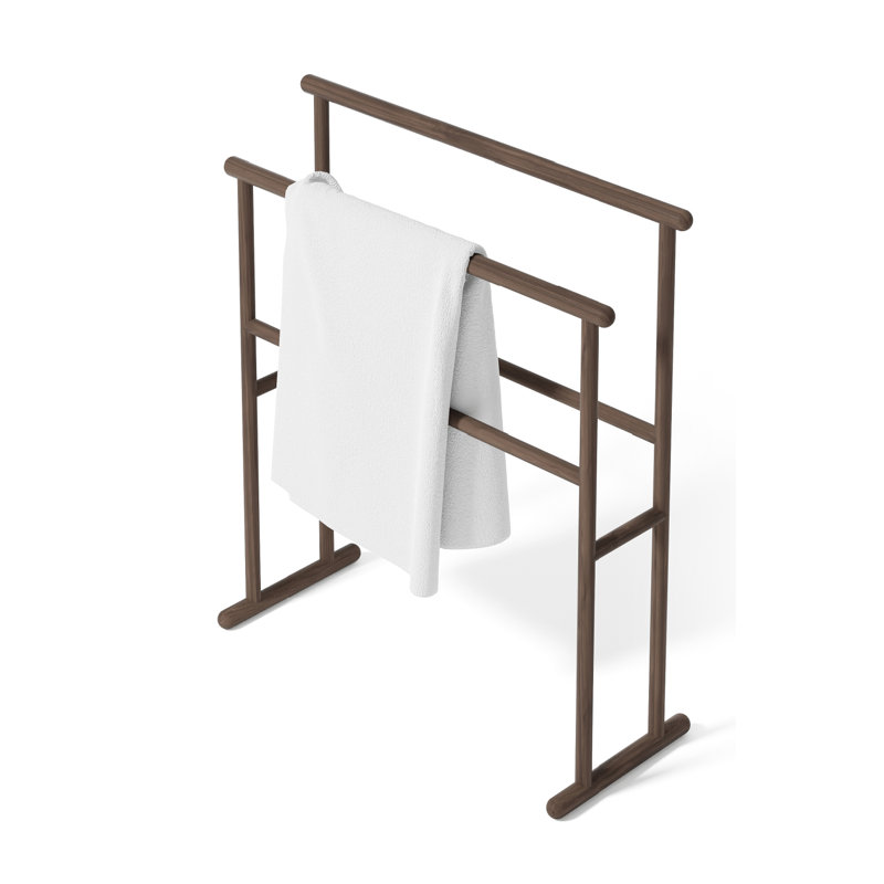Yoku Floor Mounted Towel Stand, Dark Walnut