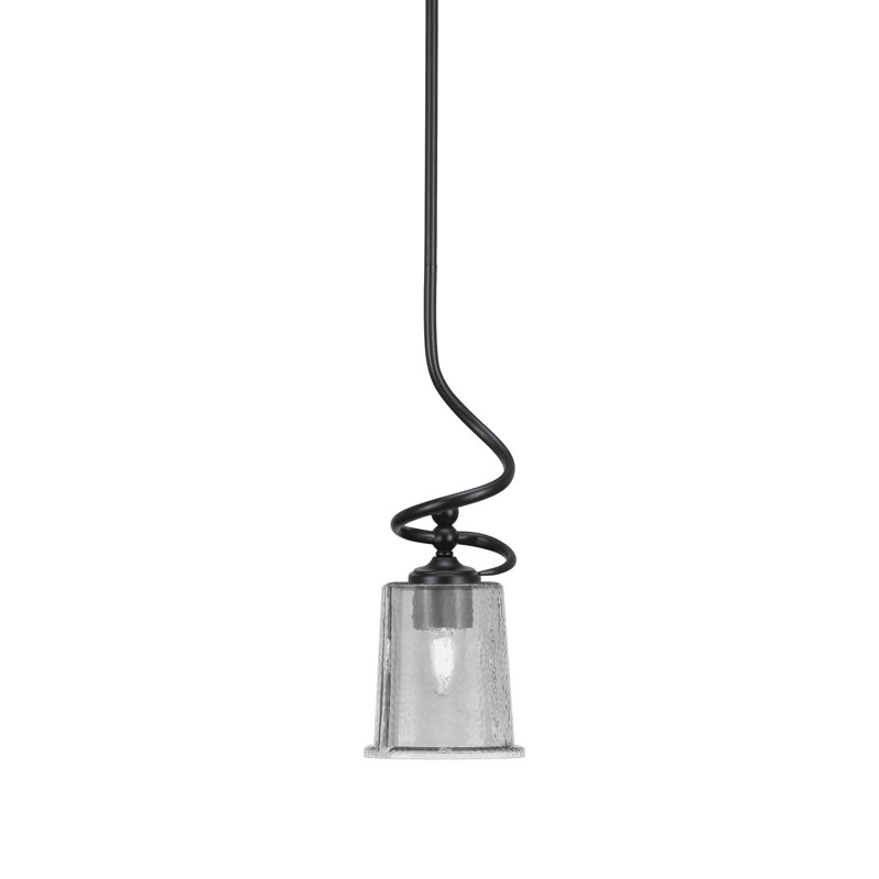 Suspension Sadea Stem Hung Mini présentée en fini granit foncé avec verre opale blanc de 13,3 cm (5,25 po).
