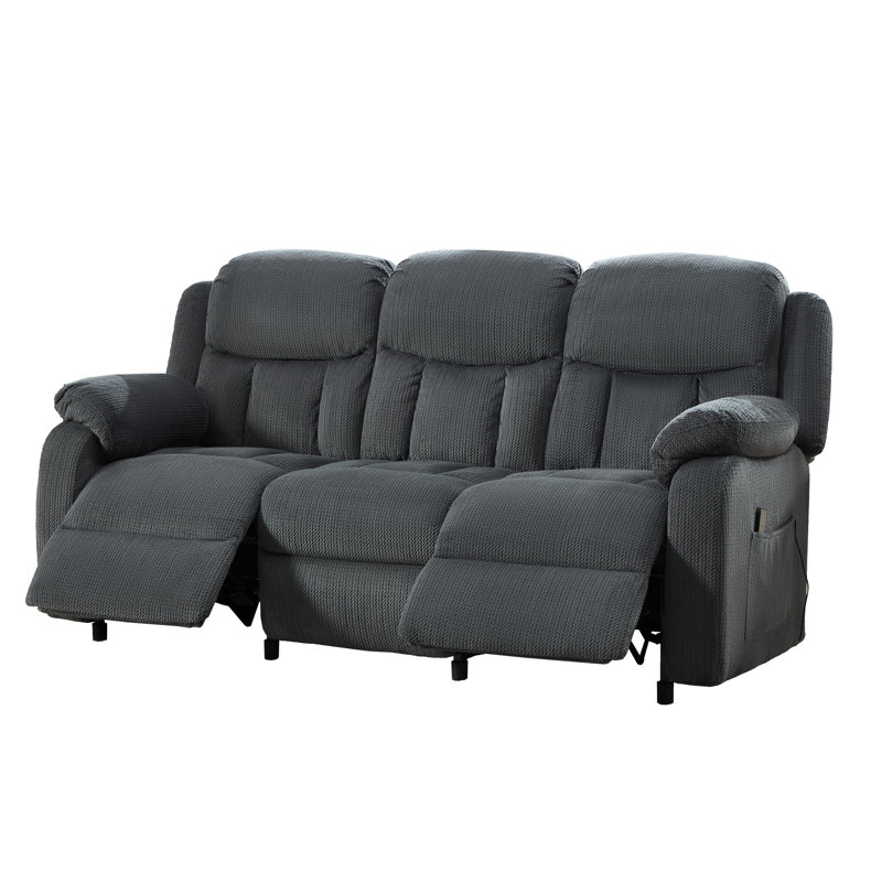 3-Seat Power Reclining Sofa with Dual Wingback, Reclining Couch for Living Room, Dark Gray