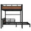 Lit mezzanine en métal noyer, double sur double, séparable pour un agencement de pièce flexible, lit superposé à installation rapide, lit partagé ou de rechange-1276128661-1276128666